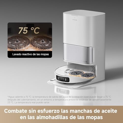 Aspirador robô DREAME L40 Ultra Ae com sucção de 19k Pa, uma seleção variada de escovas e esfregão de alcance flexível, remove a sujeira úmida e seca, a estação tudo-em-um esvazia a poeira