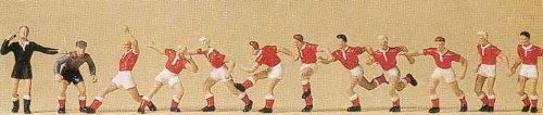 SOCCER TEAM - PREISER HO SCALE MODEL TRAIN FIGURES 10075 by Preiser