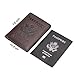 Passport Wallet Holder Cover Case ID Window Travel Wallet with RFID Blocking - Coffee