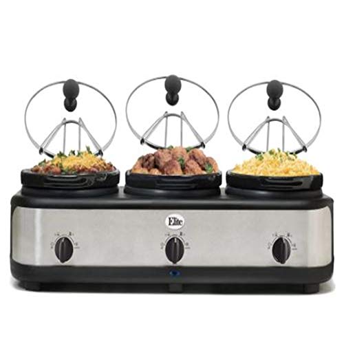 Programmable Slow Cooker. 2.5 Qt. Platinum Triple Stock Programmable Slow Cooker Comes with Lids Cool Touch Knobs 3 Convenient Detachable Lid Rests Non-Stick Surface Stainless Steel Material
