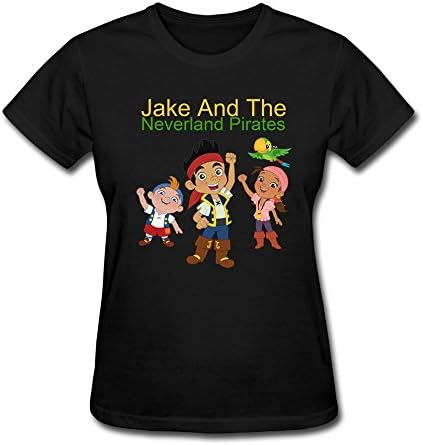 SHFL Lady Captain Jake And Neverland Pirates Crew Neck T-shirts Black L
