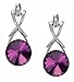 Birthstone Color Earrings with Swarovski Crystal Set MADE IN USA.