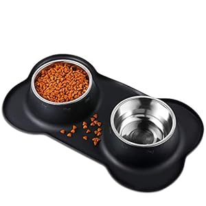 Bonve Pet Hundenapf, 2 x 400ml Fressnapf Hunde Katzen, Edelstahl Futternapf Katzen Hunde mit Rutschfesten Silikon…