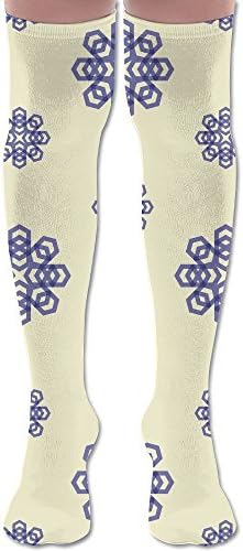 Women's Over Knee High Socks Overlap Snowfalke Extra Long Athletic Sport Tube Stockings