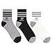adidas Originals Men's Roller High Quarter Socks (3-Pair), Light Onix Grey/Black/White, Large