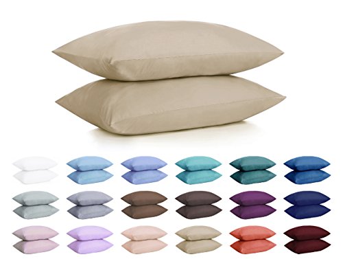 DreamHome Microfiber Pillowcases, Set of 2 (Standard, Beige) - Thumbnail 5