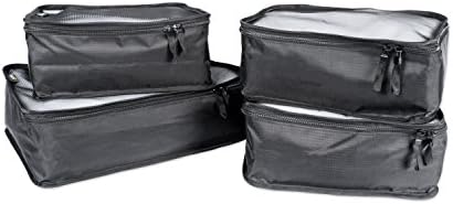 TraveltoGO 4-Piece Mesh Travel Packing Organizer Cube Set, Black