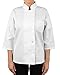 KNG 3/4 Sleeve White Chef Coat for Women - Ladies Fitted Chefs Jacket - S