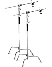 Neewer 2x Hochleistungs Max Höhe 10 Fuß / 3 Meter Einstellbarer Lichtständer mit 4 Fuß / 1,2 Meter Haltearm und Griffkopf set für Studio Video Reflektor, Monolight und andere Fotoausrüstung