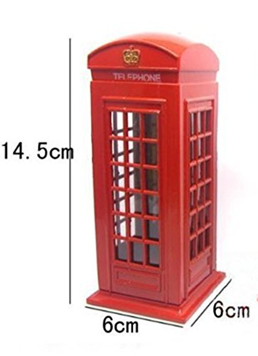 image for Elephant Brand Red Telephone Booth Piggy Bank, London Piggy Bank,Posta
