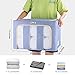 KEDSUM Clothes Storage Bin, Clothes Storage Container, Blanket Storage Containers, Stackable Clothing Storage Organizer, Oxford Fabric with Metal Support & Clear Window, 2 Pack, Blue