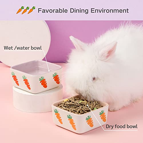 JanYoo Rabbit Feeder Bunny Water Bowl and Food Bowls for Cage
