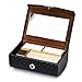 AIFUSI Leather Lipstick Case Holder with Mirror, Can Holds 2 Lipsticks Lipstick Box Organizer Bag Cosmetic Storage Kit for Purse for Women Ladies Gifts，Black (Black)