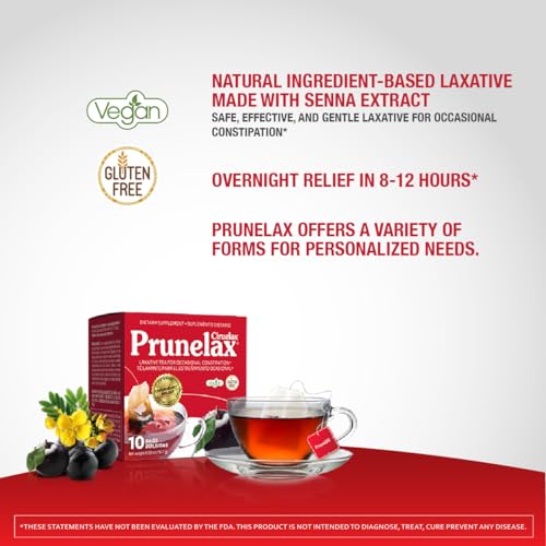 PRUNELAX CIRUELAX REGULAR STRENGTH LAXATIVE TEA BAGS – MADE WITH NATURAL SENNA EXTRACTS, FOR OCCASIONAL CONSTIPATION, SENNA EXTRACT – 10 BAGS