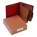 ACCO 15038 ACCO Pressboard 20-Point Classification Folder, Ltr, 6-Section, Earth Red, 10/Bx