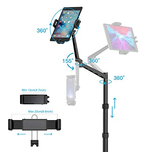 Smatree Tablet Floor Stand, 360 Degree Rotating with Height Adjustable