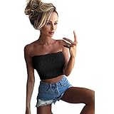 Chanyuhui Women Breast Wrap Solid Strapless Elastic Boob Bandeau Tube Tops Bra Cami Crop Tops for Teen Girls Clearance Sale