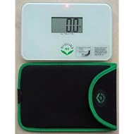 NewlineNY Step On Super Mini Smallest Travel Bathroom Scale with Protection Sleeve: NY-SMS-S001-BG + SBB0638SM-WH Off White