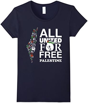 Womens Free Palestine T Shirt Medium Navy