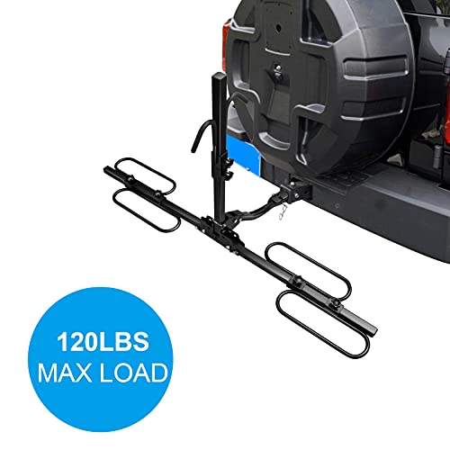 EDOSTORY Hitch Mount Bike Rack, Tray Style Carrier Rack Foldable 2