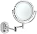 JERDON Wall-Mounted Chrome Makeup Mirror with LED Lighting – 5X-1X Magnification & 14” Extension - Direct Wire - Model HL65CD