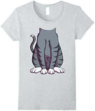 Womens Cat Costume T-Shirt for Halloween Cat Animal Cosplay Tee Large Heather Grey
