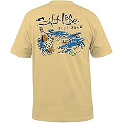 Salt Life Mens Blue Brew Crab Short Sleeve Classic