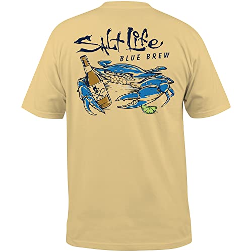 Salt Life Mens Blue Brew Crab Short Sleeve Classic