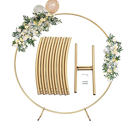 Round Golden Metal Balloon Arch Kit (6.7FT), Wedding Circle Backdrop