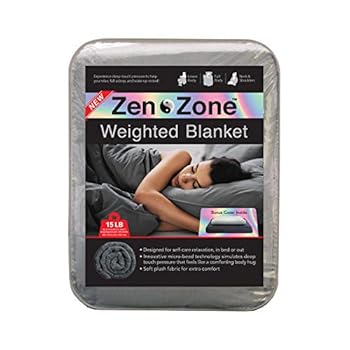 15 lbs Plush Weighted Blanket with Removable & Washable Cover, Grey (48