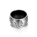 Heraculs 316L Stainless Steel Ring 11mm Two Tone Black IP with Grooved Rose Eternity Wedding Engagement Band Size 9