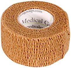 Althea Medical Group NSLF Cohesive Stretch Wrap (24 Pack), 1" x 5 yd, Tan