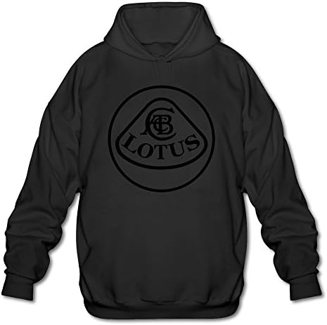 Men's Lotus Car Logo Long Sleeve Hooded Sweatshirt Large Black