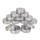 Bleiou 12 Pack 30ml Aluminum Round Tins Empty Slip