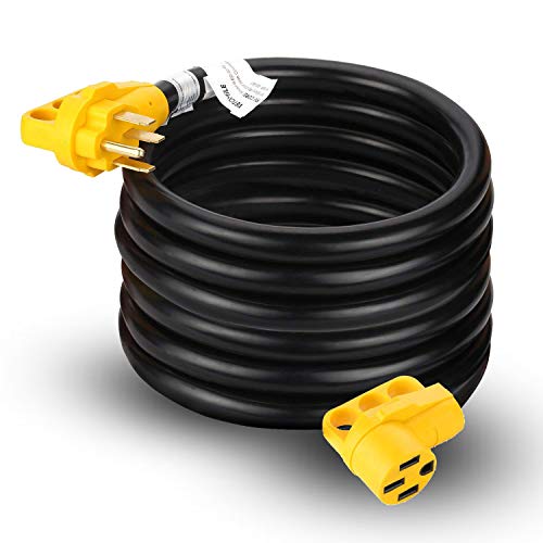 EPICORD RV Extension Cord(50Amp 36Ft power cable) Heavy Duty with Handle for Outdoor use(for Boat to Shore/RV),(3/C 6AWG+1/C 8AWG).SJTW,(14-50P) to (14-50R),(Truck/Trailer/Motorhome/Camper) - Thumbnail 7