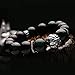 Merdia Ice Obsidian Stone Beaded Bracelet with Pixiu for Men 12MM
