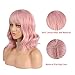 eNilecor Pink Wig, Short Colorful Synthetic Curly Pastel Wigs with Air Bangs for Women(14
