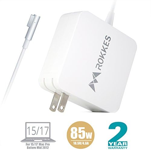 Macbook 15''/17'' Mac Pro Charger - 85 W Magsafe L-Tip MAC Power Adapter, Replacement For Apple Old MacBook Pro/Air 15/17 (Mid2012 later), Mac Laptop Charger A1172 A1189 A1286