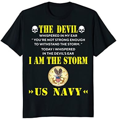 Mens I Am The Storm - I Am A US Navy Veteran T-shirt 2XL Black