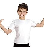 Body Wrappers Jazzy Cotton Fitted Short Sleeve Pullover Shirt, White, 7/8