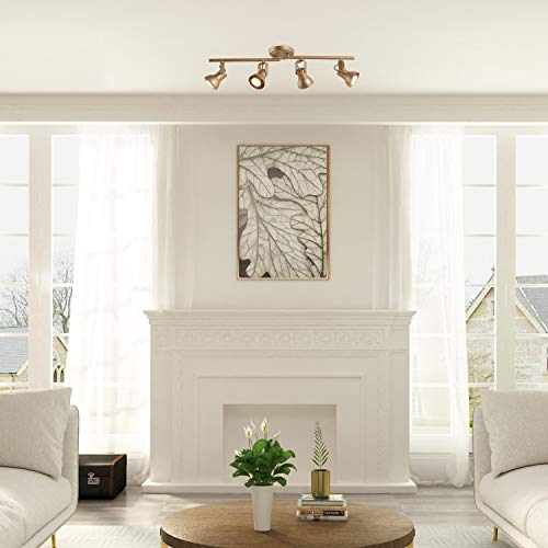 GEPOW LED Track Lighting Fixture, 4 Lights Modern Ceiling Spotlight