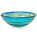 Miligore Modern Glass Vessel Sink - Above Counter Bathroom Vanity Basin Bowl - Round Blue & Green