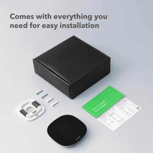 ecobee3 Lite Smart Thermostat - Programmable Wifi Thermostat - Works with Siri, Alexa, Google Assistant - Energy Star Certified - DIY Install, Black - View 2