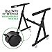 Knox Gear Keyboard Piano Stand – Universal, Z Style, Pedal Friendly – Lightweight and Ultra Portable – Adjustable Height and Width – Optional Detachable Wheels - Professional Grade