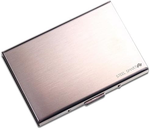 Credit Card Case with RFID Technology Protecting Against Electronic Pickpockets & Identity Theft, Metal Wallet Brushed Stainless Steel Business Card Holder for Men & Women