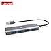 Lenovo USB 3.0 Hub, 4 Ports Aluminum USB 3.0 Data Hub, Slim And Portable, Compatible For USB Type A Devices