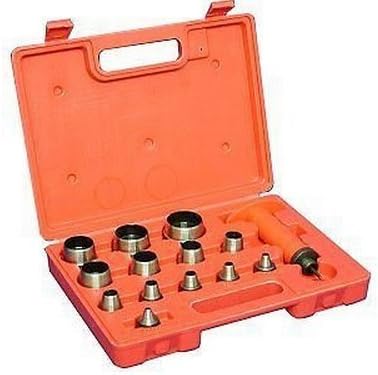 all seven @ 13-In-1 Hollow Punch Set Tool Leather Gasket Hole Cutter Rubber Plastic Fiber
