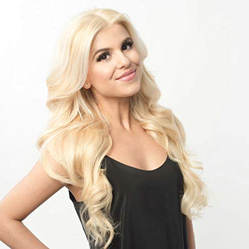 FUHSI Kanekalon Futura Fiber Real Natural For Women-Soft&Smooth, Body Wave 13Ã—6 Inch Lace Front Wig,Elastic Straps,Comfortable & Adjustable For Perfect Fit -613# Blonde 250D 22"
