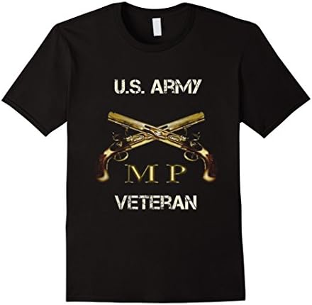 Mens US ARMY MILITARY POLICE VETERAN 2XL Black