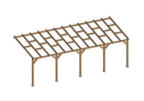 Chalet-Jardin Toit Couv' Terrasse Bois 3X7,4 - sans Toit